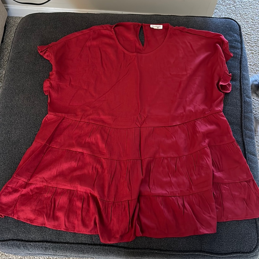 NWOT Chic Soul red short sleeve top
